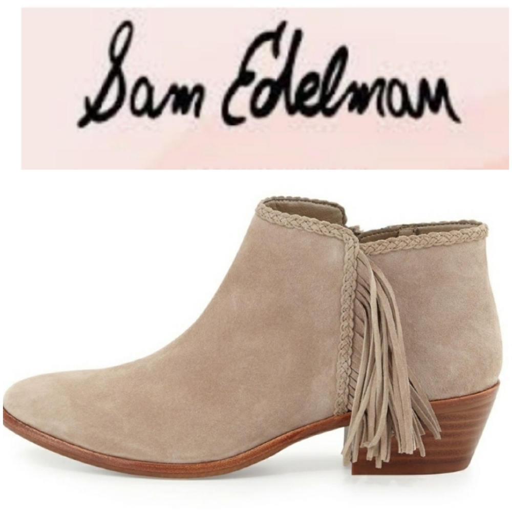 Sam Edelman Paige Leather Suede Booties - Picture 1 of 8